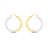 Bonded Silver And 9ct Gold Half Twist And Tube Hoop Earrings - M3006