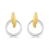Bonded Silver And 9ct Gold Hoop Drop Earrings - M3021