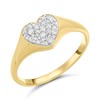 9ct Gold Heart Pave-Set Diamond Ladies Signet Ring - R2524