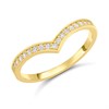 9ct Gold Channel Set Wishbone CZ Ring - R6113