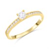 9ct Gold Claw And Channel Set CZ Ring - R6116