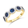 9ct Gold Blue And Clear CZ Claw Set Ring - R6136