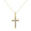 9ct Gold Cubic Zirconia Cross And Chain - R6817