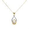 9ct Gold Two Colour Diamond Teardrop Necklace - R69109