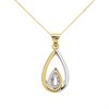 9ct Two Colour Gold Diamond Teardrop Necklace - R69111
