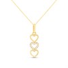 9ct Gold Triple Heart Cubic Zirconia Necklace - R69125