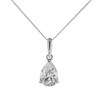 9ct White Gold Pear Cubic Zirconia Necklace - R7030