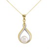 9ct Two Colour Gold Cultured Freshwater Pearl Necklace - R7776