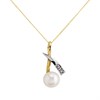9ct Two Colour Gold Freshwater Pearl And Diamond Necklace - R7777
