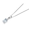9ct White Gold Emerald Cut Aquamarine And Diamond Necklace - R8291