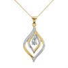 9ct Two Colour Gold Blue Topaz Necklace - R8305