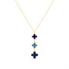 9ct Gold Blue Lapis Flower Necklet - R9556