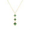 9ct Gold Malachite Flower Necklet - R9557