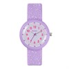 Tikkers ATK1102 Time Teacher Glitter Purple Sili Strap Watch - W01182
