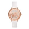 Michael Kors MK2958 Rose Tone White Leather Strap Watch - W08140