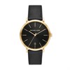 Michael Kors MK8737 Irving Gold Plated Black Leather Strap Watch - W08152