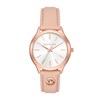 Michael Kors MK7467 Slim Runway Rose Gold Tone Pink Leather Strap Watch - W08208