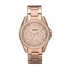 Fossil ES2811 Riley Rose Gold Plated Stone Set Bracelet Watch - W1008