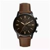 Fossil FS5437 Townsman Black IP Brown Leather Strap Watch - W10159