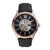 Fossil BQ2383 Flynn Automatic Black Leather Strap Watch - W10490