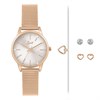 Spirit SPLX-4000 Rose Tone Mesh Watch, Stud Earrings & Bracelet Set - W27202