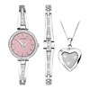 Sekonda 49104 Pink Dial Watch, Bracelet & Necklace Gift Set - W32500