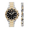 Emporio Armani AR80073SET Two Tone Watch And Bracelet Gift Set - W62194