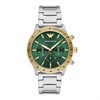 Emporio Armani AR11454 Chronograph Two Tone Green Dial Bracelet Watch - W62214