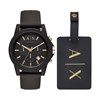 Armani Exchange AX7105 Black Resin Watch And Luggage Tag Gift Set - W65103