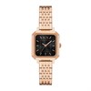 Armani Exchange AX5729 Rose Gold Tone Square Case Black Dial Bracelet Watch - W65550