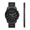 Armani Exchange AX7153SET Chronograph Black IP Watch And Bracelet Set - W65574