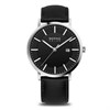 BERING 15439-402 Slim Solar Black Leather Strap Watch - W74214