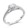 Polar Fire 9ct White Gold Diamond Halo Cluster Ring - 1/2ct - X10261