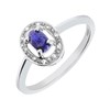 9ct White Gold Oval Sapphire And Diamond Cluster Ring - X10575