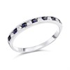9ct White Gold Sapphire And Diamond Half Eternity Ring - 35pts - X10601