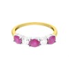 9ct Yellow Gold Ruby And Diamond 5 Stone Ring - 33pts - X10632