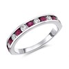 9ct White Gold Ruby and Diamond Half Eternity Ring - 70pts - X10676