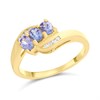 9ct Gold Tanzanite And Diamond Twist Ring - 6pts - X10801