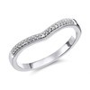 9ct White Gold Diamond Beaded Edge Shaped Wedding Ring - 7pts - X20579