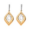 9ct Two Tone Gold Diamond Double Loop Drop Earrings - X51855