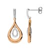 9ct Two Tone Gold Diamond Double Loop Drop Earrings - X51857
