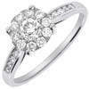 9ct White Gold Diamond Starburst Cluster Ring - 65pts size W - Z51169