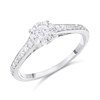 9ct White Gold Diamond Cluster Ring - 1/2ct Size O - Z51177