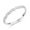 9ct White Gold Diamond Twisted Half Eternity Ring - 10pts - Z51228