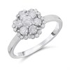 9ct White Gold Diamond Daisy Cluster Ring - 3/4ct - d66145