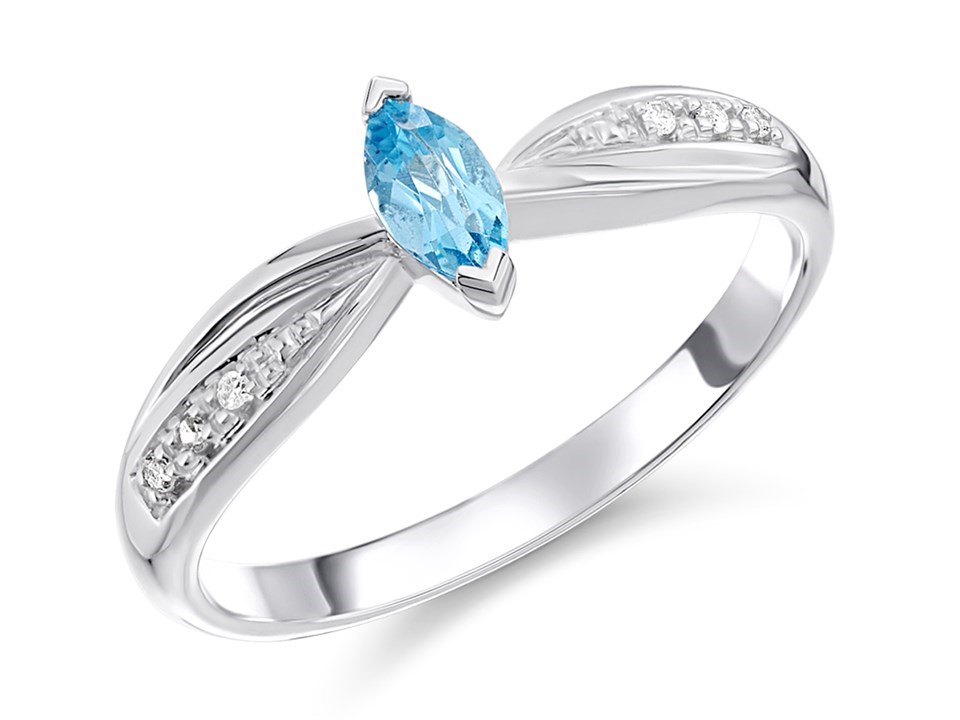 1.14ct Cushion Blue Topaz Engagement Ring