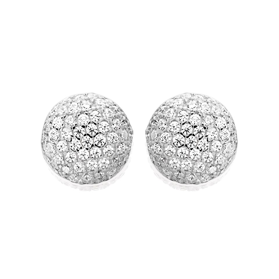 Silver Cubic Zirconia Stud Earrings 9mm F04142 Chapelle Jewellers