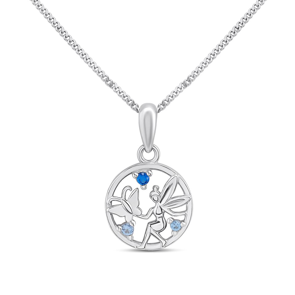 Silver Blue Fairy CZ Necklace - F34117