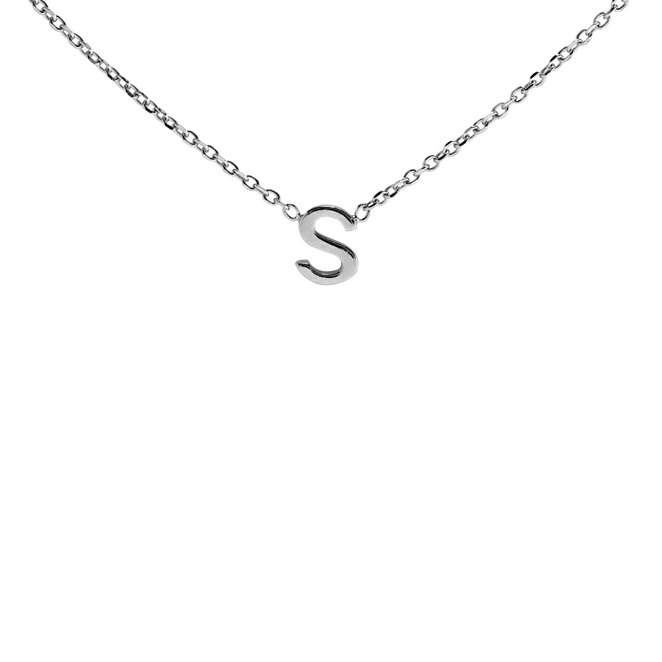 Silver Mini Initial S Necklace - F35118