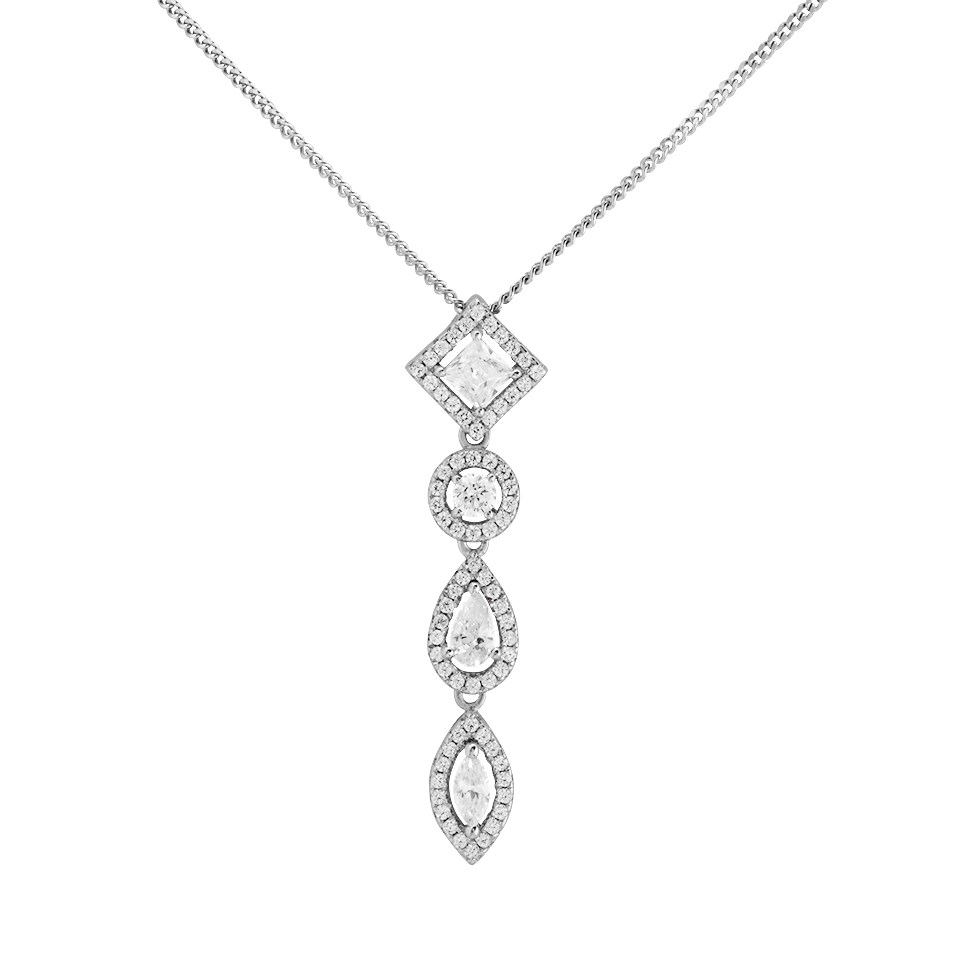 Cubic zirconia drop necklace deals